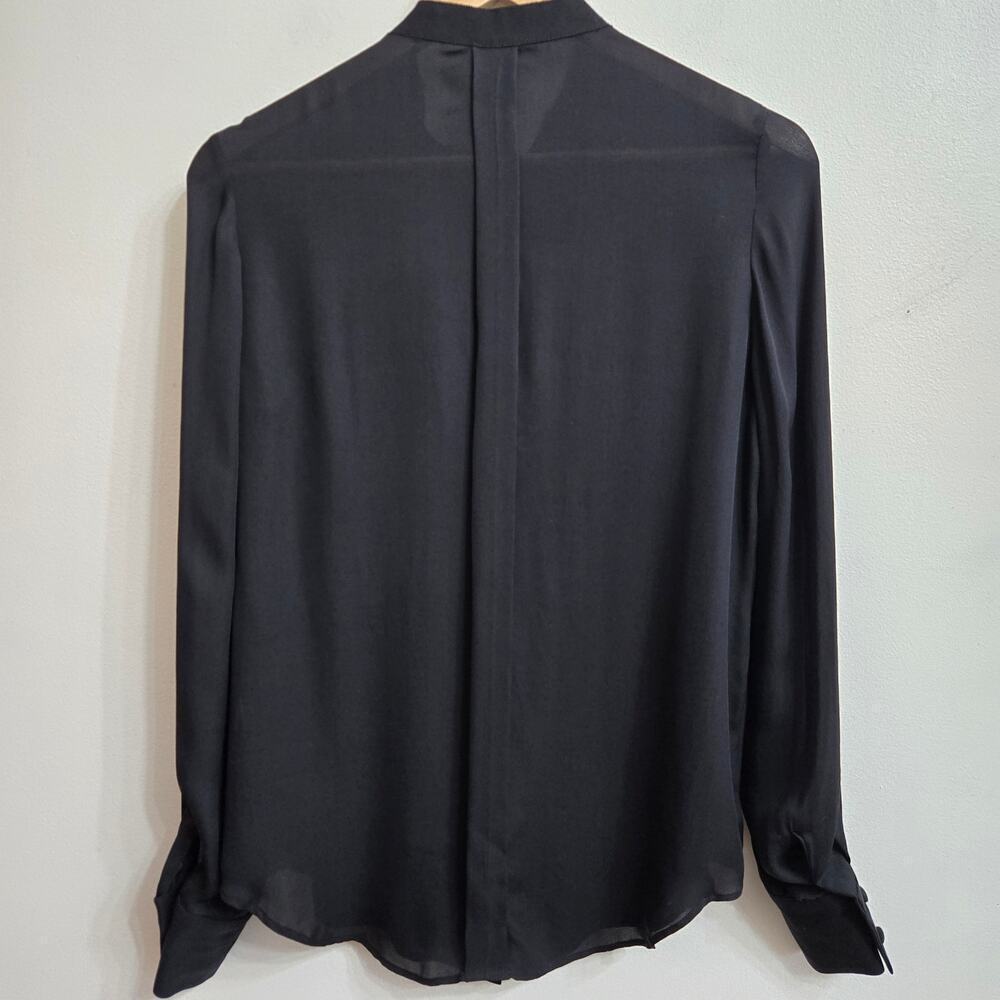 C Major Womens Black Silk Blouse Size 4 Sheer Corpcore Whimsigoth Fairy Grunge - Picture 5 of 10